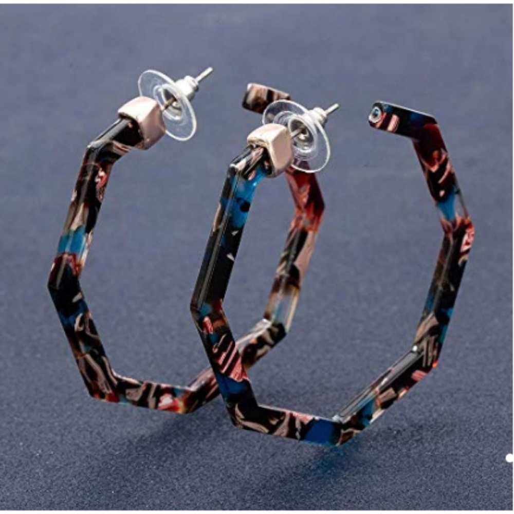 Hypoallergenic Acrylic Hex "Jess" Earrings